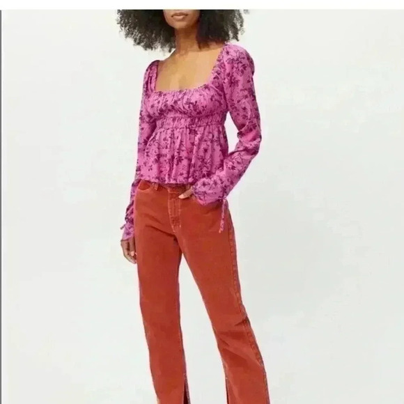 Urban Outfitter Ava Peasant Top - Picture 1 of 3